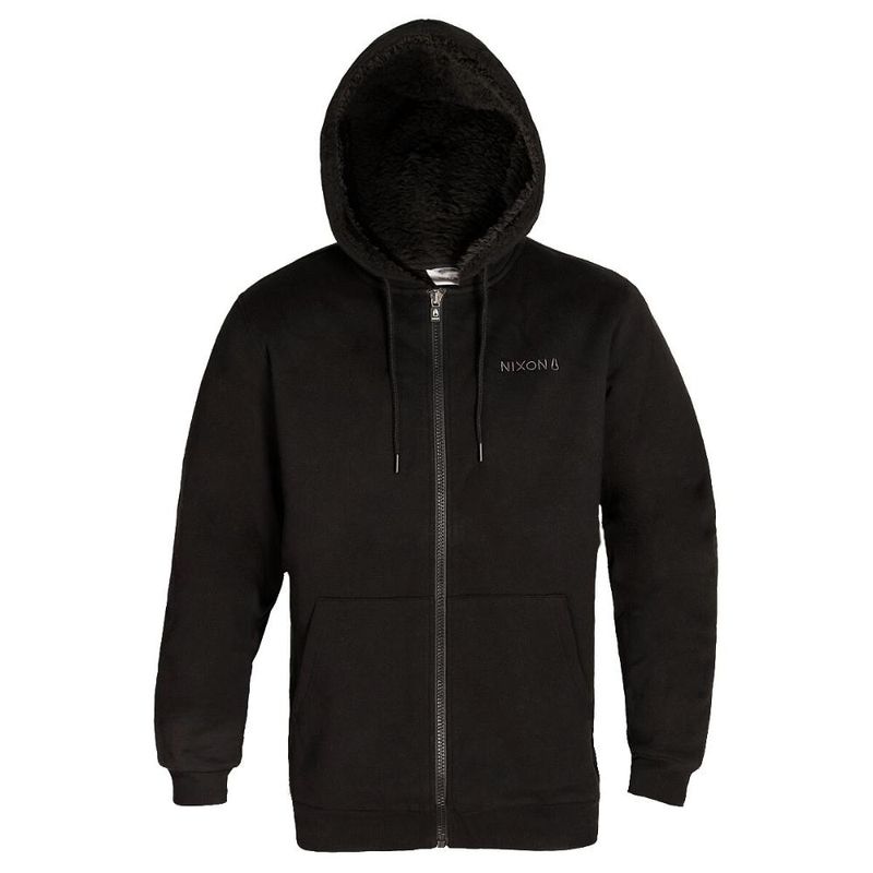 NIXON - Poleron Men Full Zipper Grey Chiporro Black - Negro
