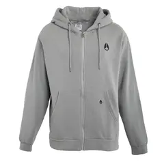 NIXON - Poleron Men Full Zipper Light Grey Double Logo - Gris