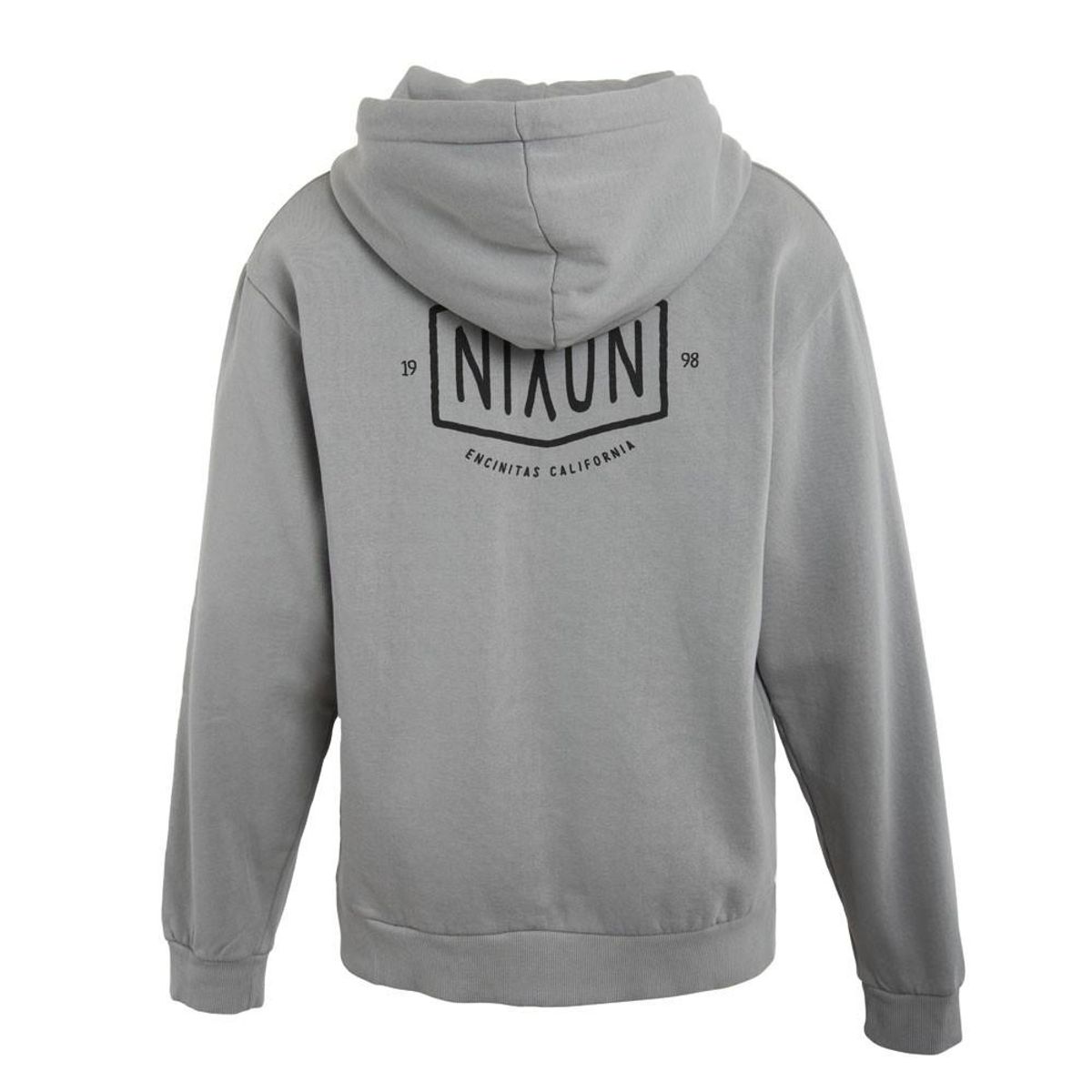 NIXON - Poleron Men Full Zipper Light Grey Double Logo