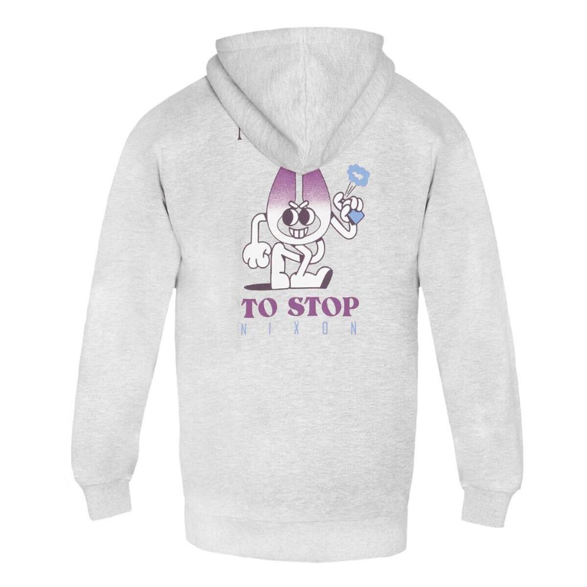 NIXON - Poleron Men Full zipper "No Time To Stop" Gray