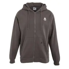 NIXON - Poleron Men Full Zipper Charcoal Double Logo - Gris
