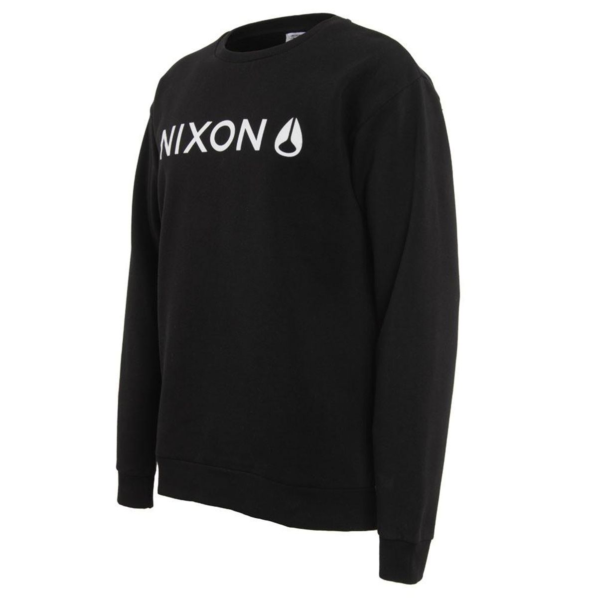 NIXON - Poleron Men Crew Black Logo White