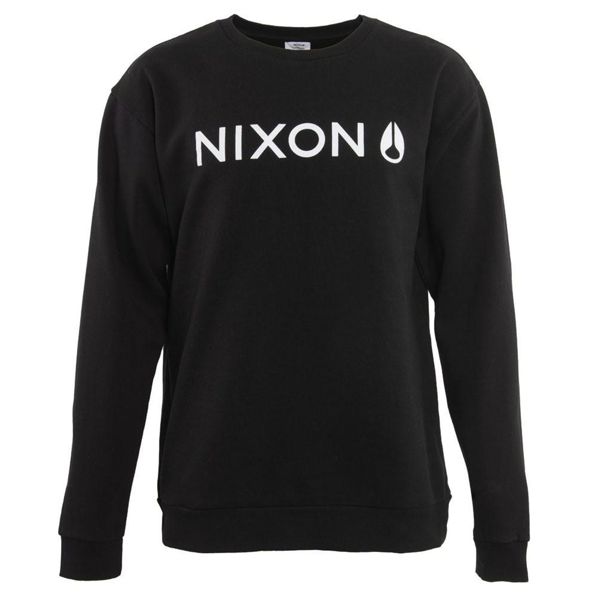 NIXON - Poleron Men Crew Black Logo White - Negro