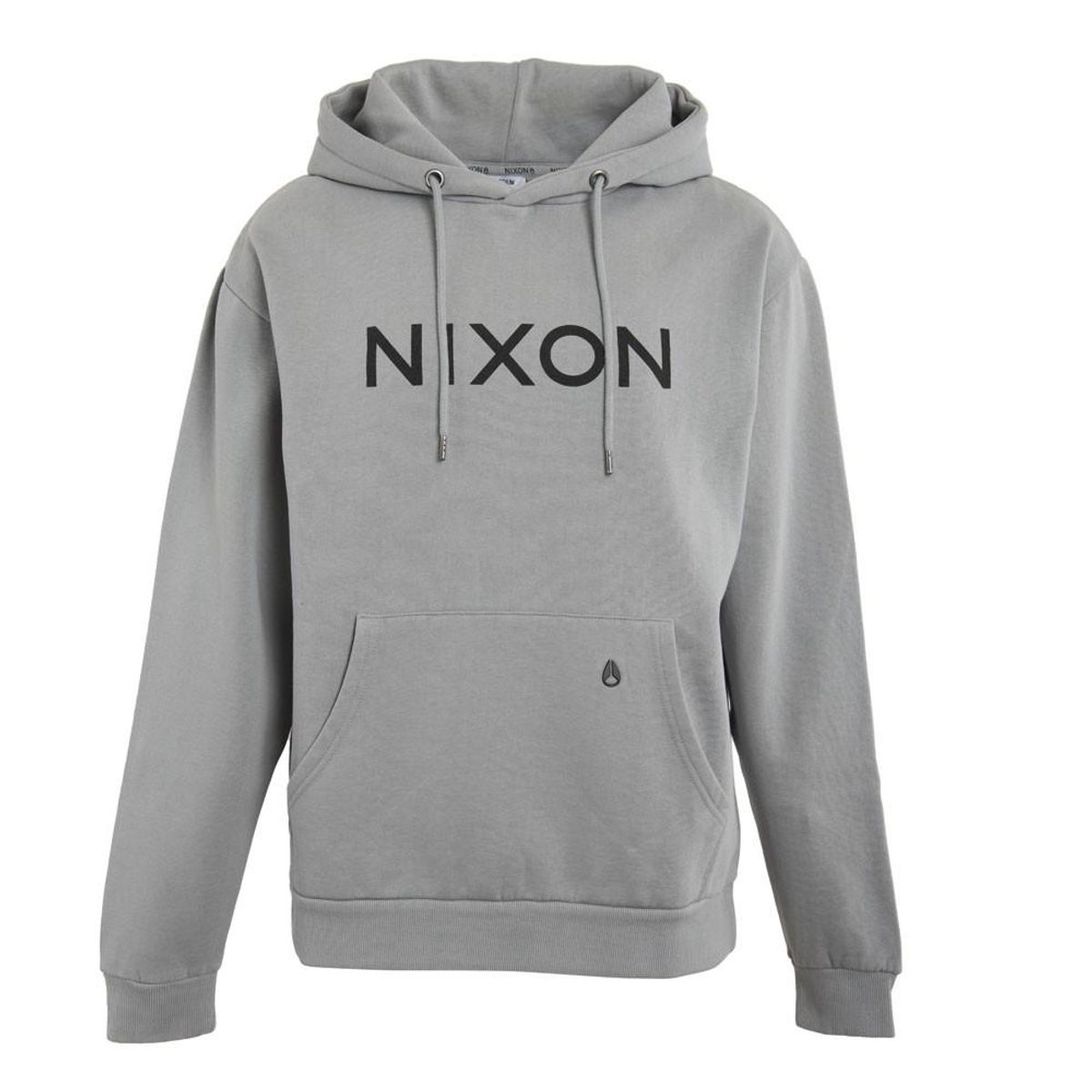 NIXON - Poleron Men Canguro Grey Logo Black