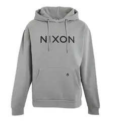 NIXON - Poleron Men Canguro Grey Logo Black - Gris