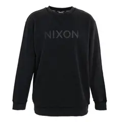 NIXON - Poleron Men Crew All Black Logo Front - Negro