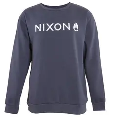 NIXON - Poleron Men Crew Blue Logo White - Azul