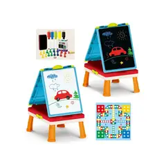 KIVARA - Pizarra Magnetica Doble Interactiva Con Juegos Mesa 3 En 1