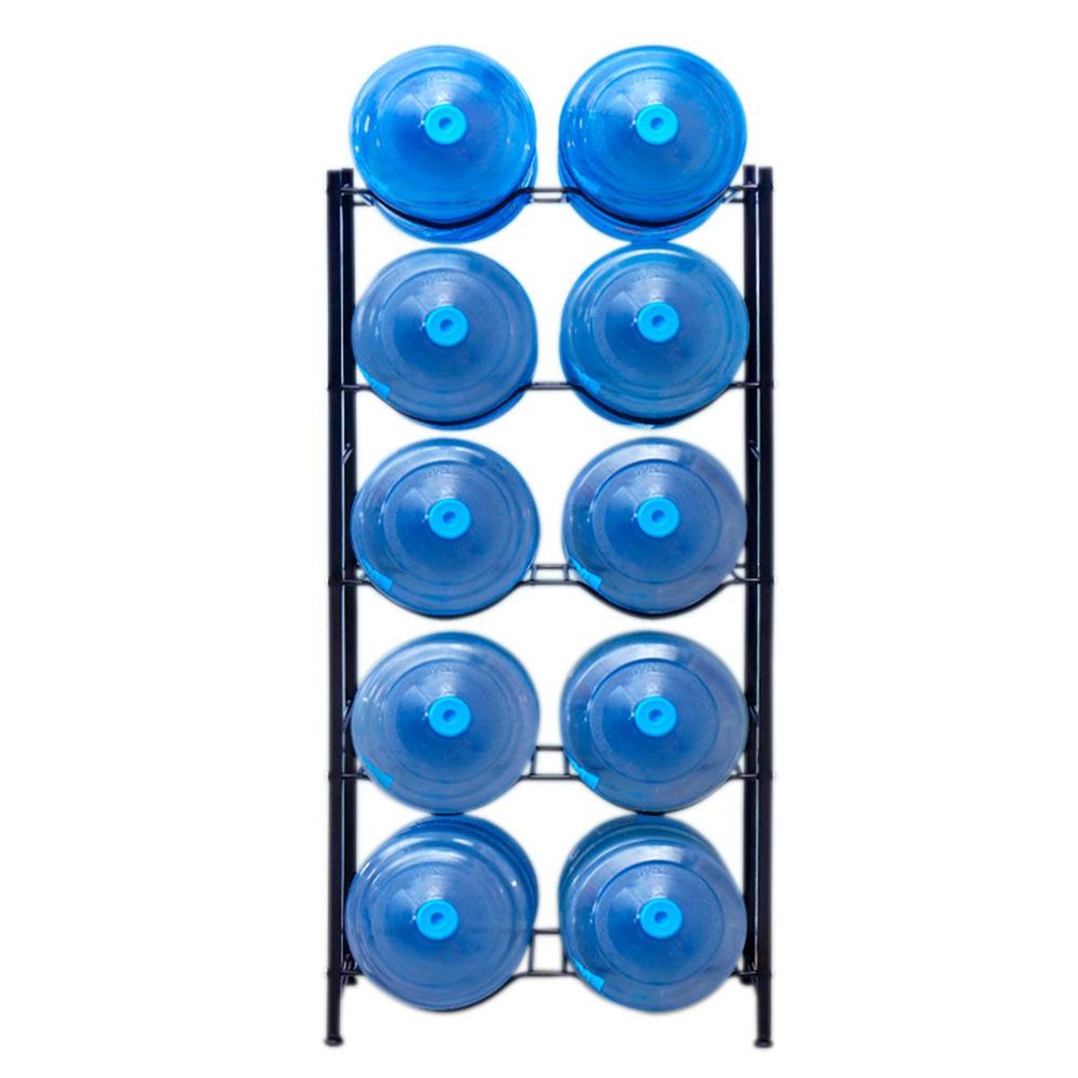DETODOYMAS - Estante Organizador Rack 10 Botellones Bidones Agua 20lts - Negro