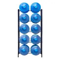 DETODOYMAS - Estante Organizador Rack 10 Botellones Bidones Agua 20lts - Negro