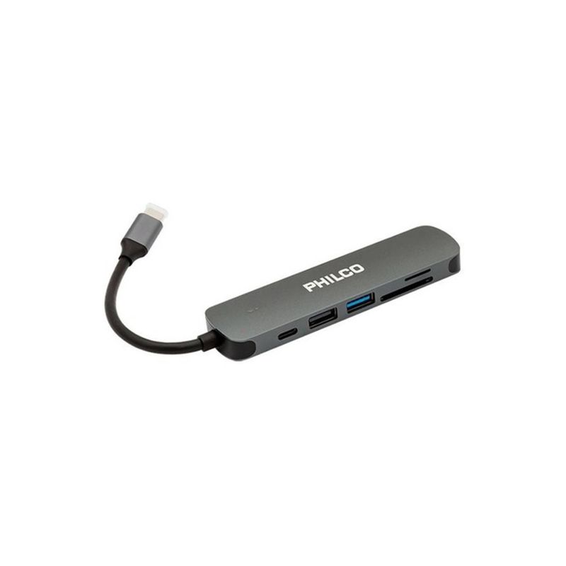 PHILCO - Adaptador Multipuerto Philco USB-C (HDMI, USB, SD/ MicroSD)	 PHILCO