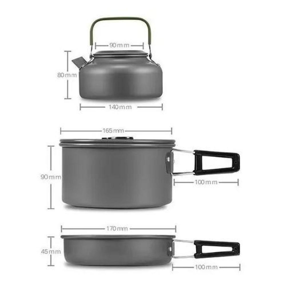 GENERICO - Set Ollas Outdoor Camping Cocinilla Utensilios