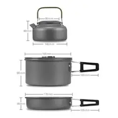 GENERICO - Set Ollas Outdoor Camping Cocinilla Utensilios