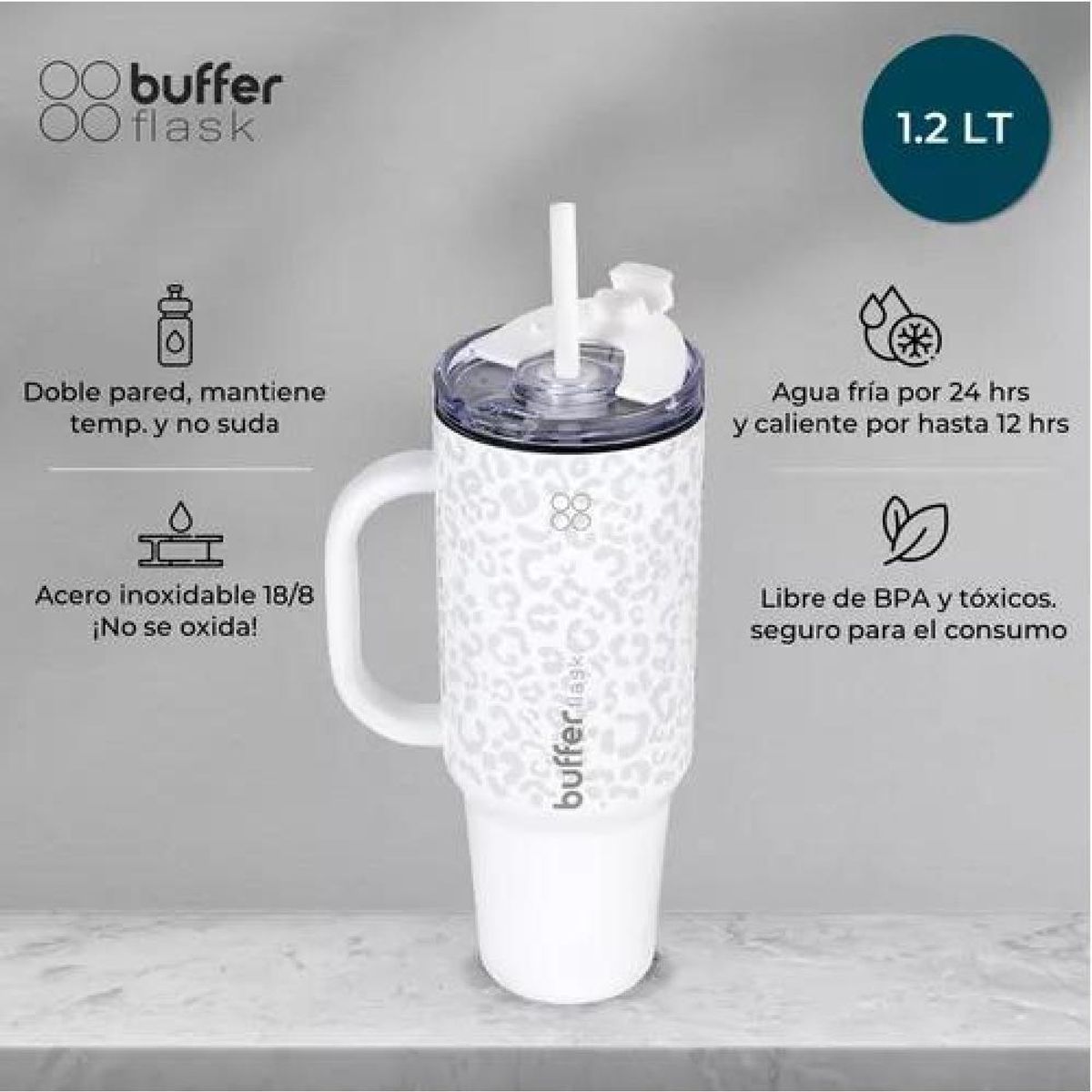 GENERICO - Vaso Termico Mug Buffer 12 Lt Acero Inoxidable Frio Y Calor