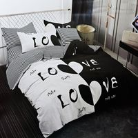 JUEGO DE SABANAS 2.0 PLAZAS QUEEN LOVE BLACK 624