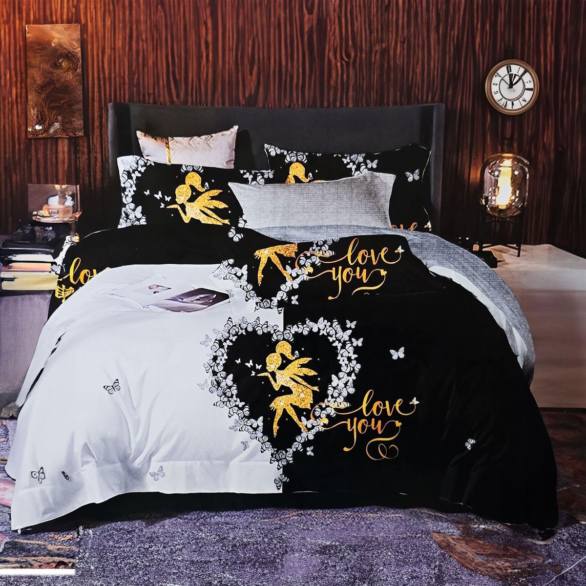 GENERICO - JUEGO DE SABANAS 2.0 PLAZAS QUEEN LOVE YOU 641