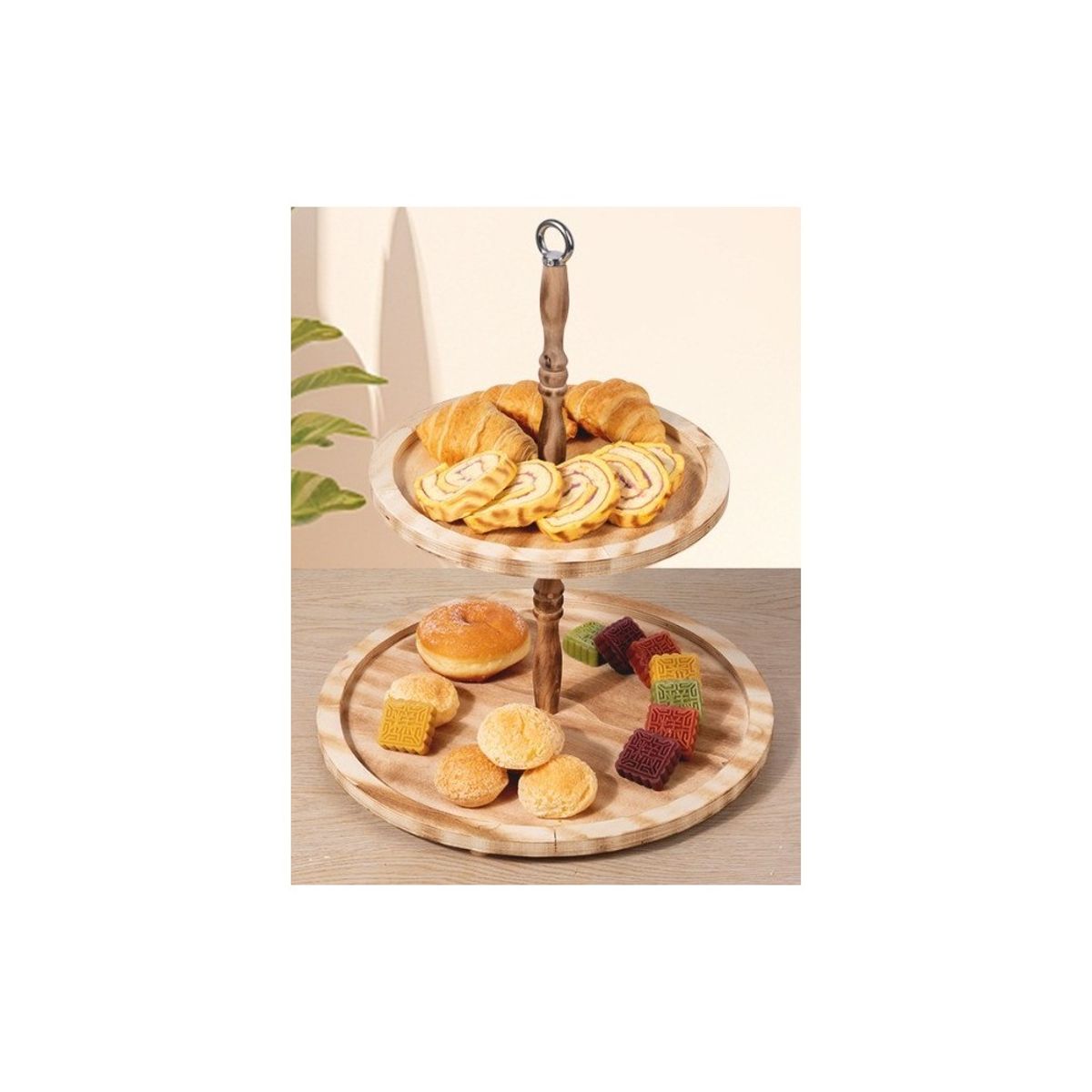 CAP DOR - Plato Dos Niveles Redondo de Madera