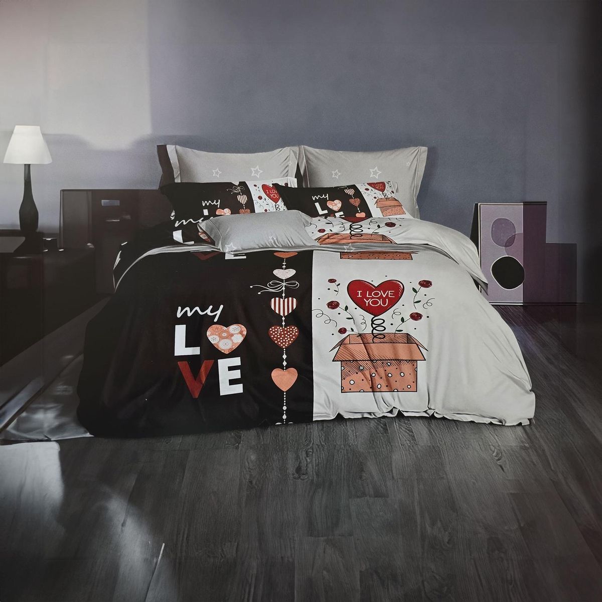 GENERICO - JUEGO DE SABANAS 2.5 PLAZAS KING MY LOVE 638