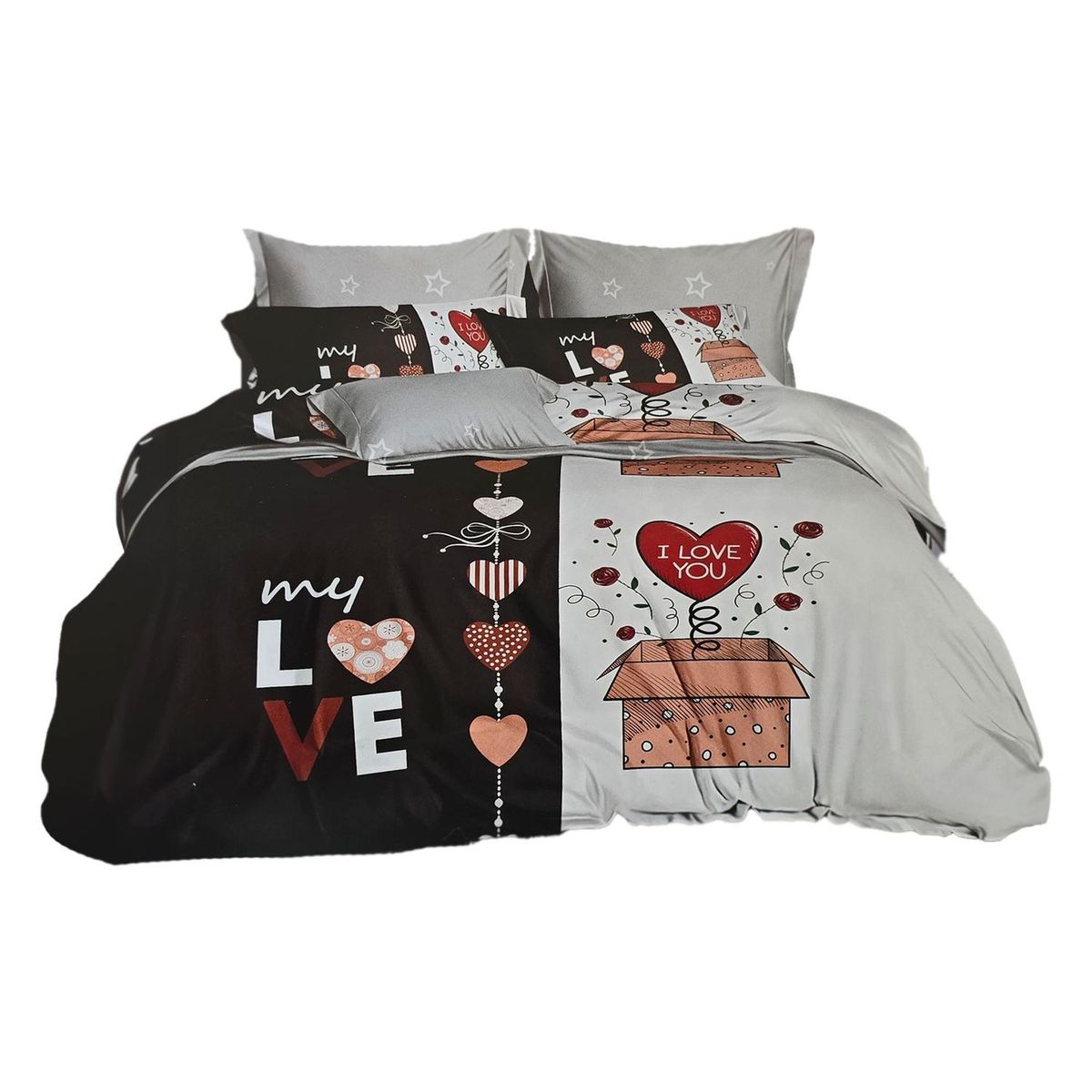 GENERICO - JUEGO DE SABANAS 2.5 PLAZAS KING MY LOVE 638