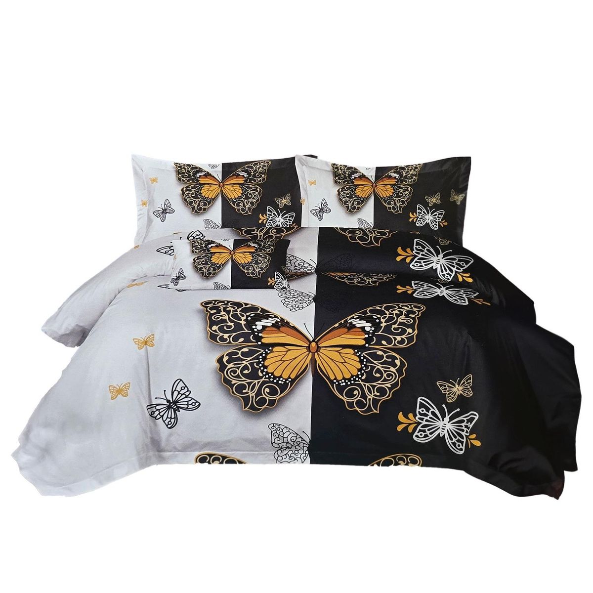 GENERICO - JUEGO DE SABANAS 2.0 PLAZAS QUEEN MARIPOSAS 639