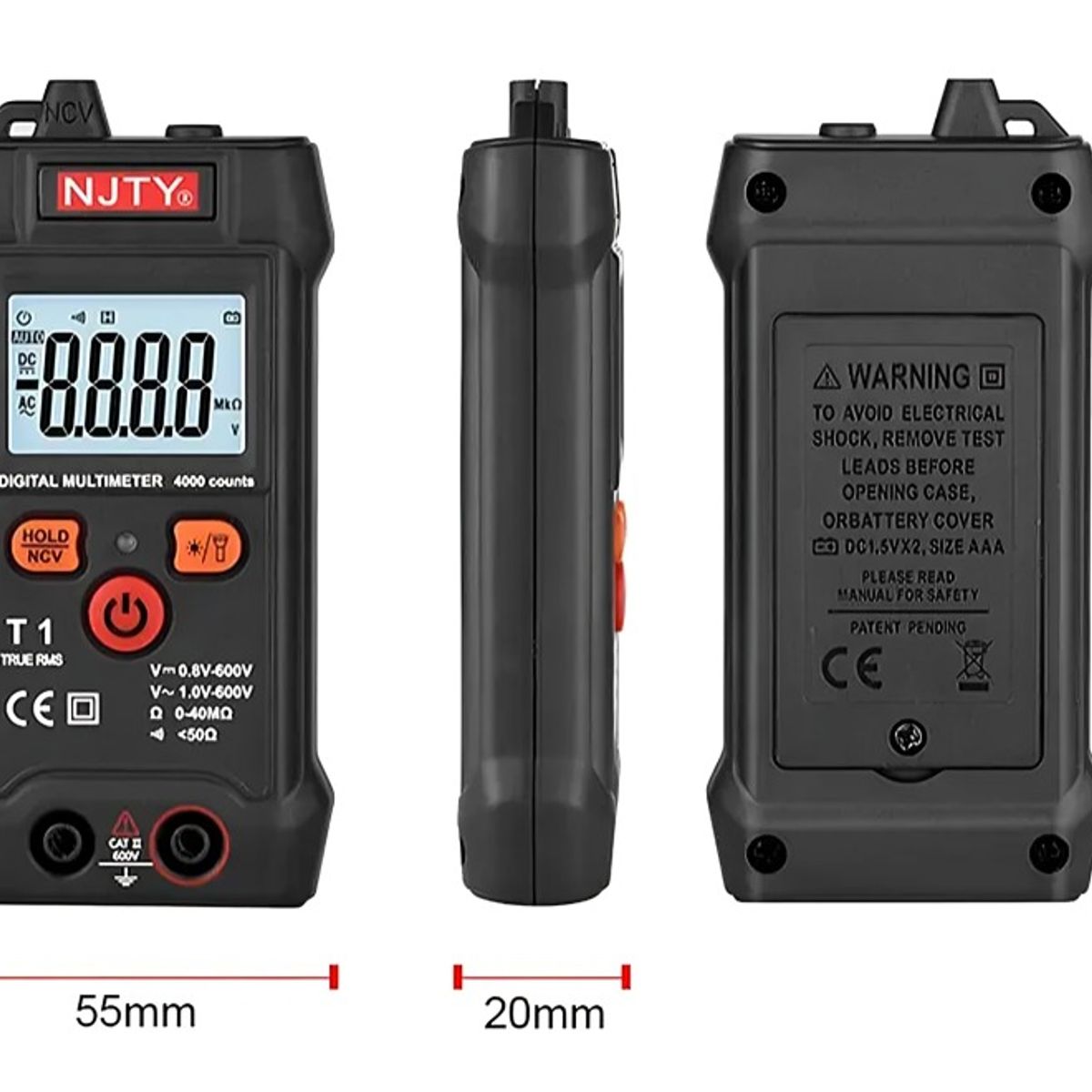 OEM - Tester Digital Inteligente Amperaje Voltaje Ohms 600v Ac Dc