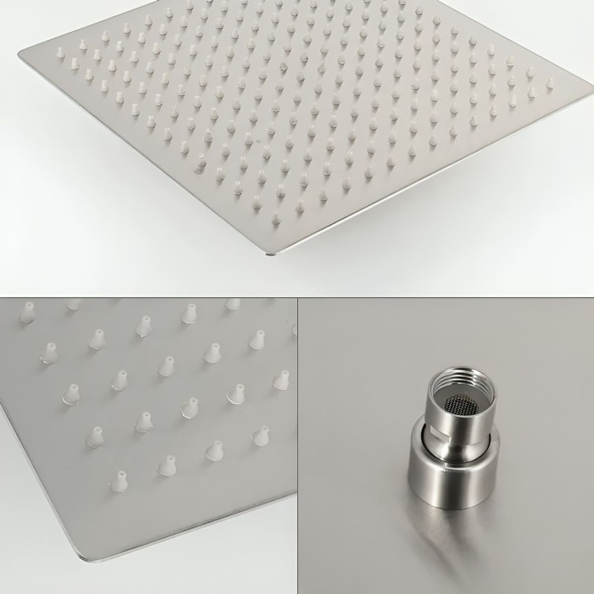 OEM - Plato Ducha Cuadrado Acero Inoxidable 20 Cms