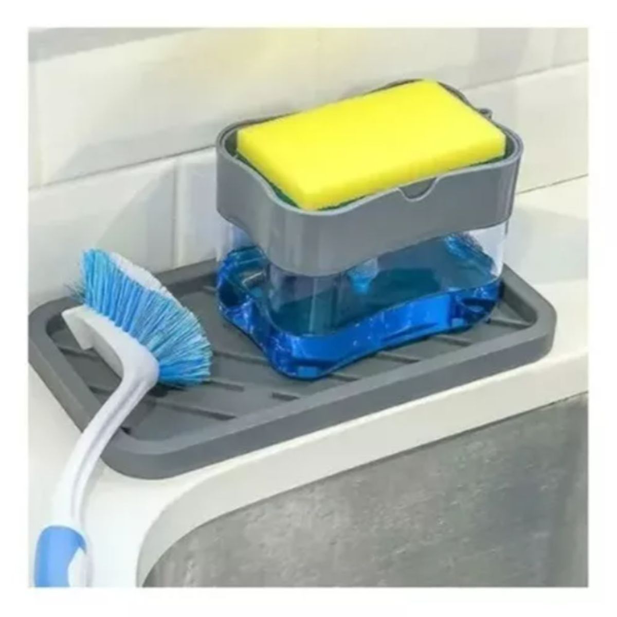 GENERICO - Dispensador De Jabón Liquido  Lavalozas Con Esponja