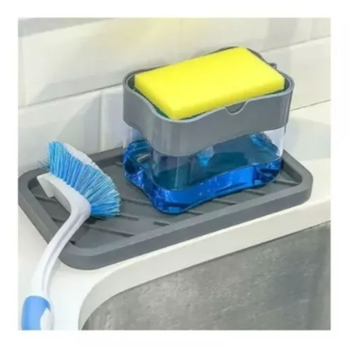 GENERICO - Dispensador De Jabón Liquido  Lavalozas Con Esponja