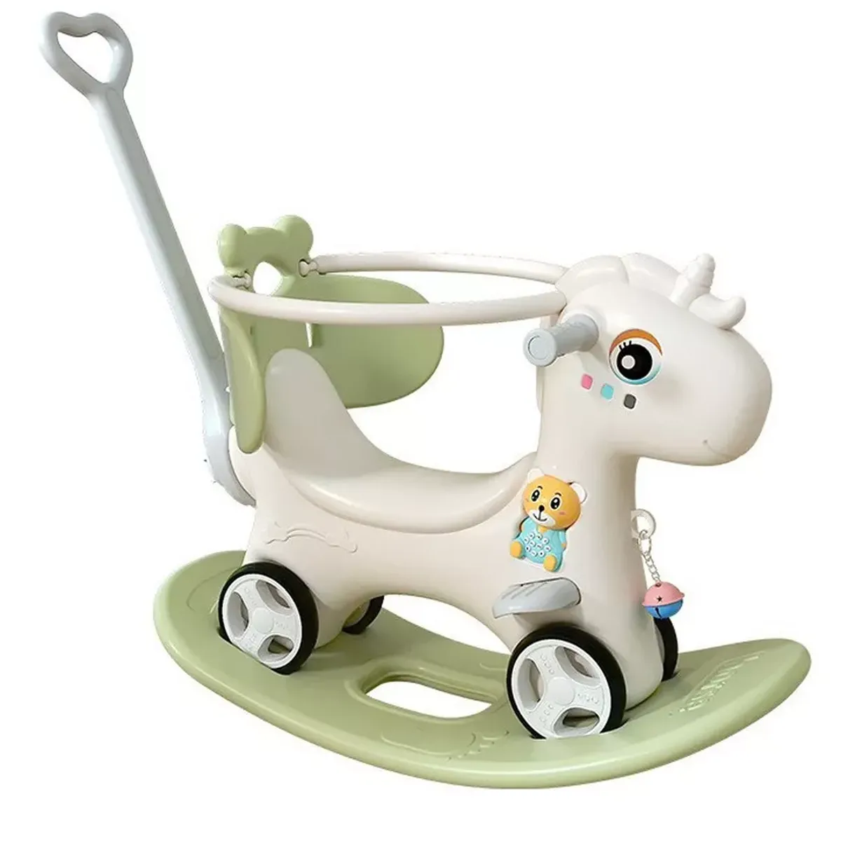 ELEONOR - Caballito Balancin Correpasillo 4 En 1 Musical - Verde