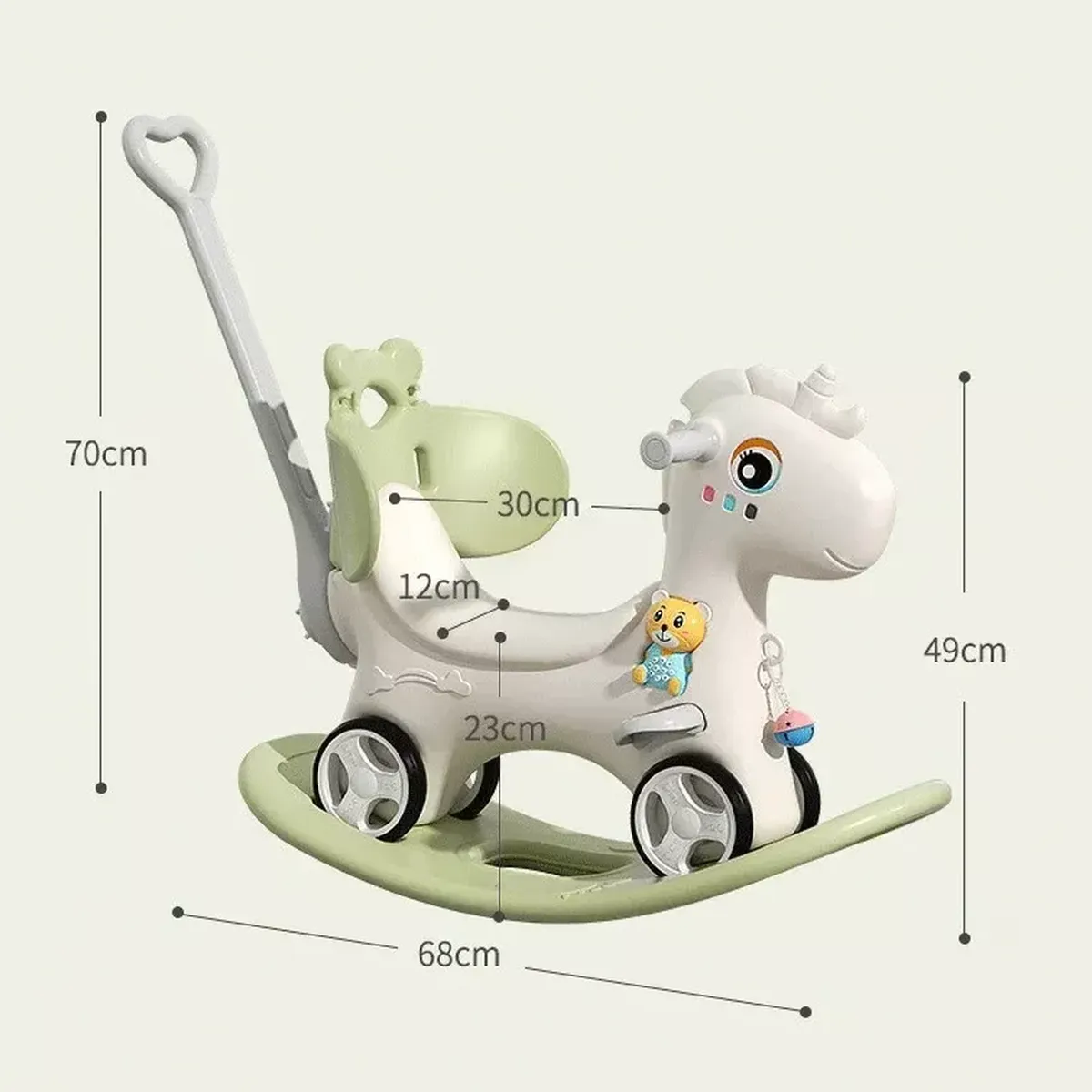 ELEONOR - Caballito Balancin Correpasillo 4 En 1 Musical - Verde