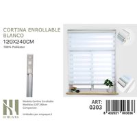 Cortina Roller Duo Lisa 120 cm x 240 cm Blanco