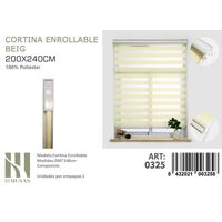 Cortina Roller Duo Lisa 200 cm x 240 cm Beige