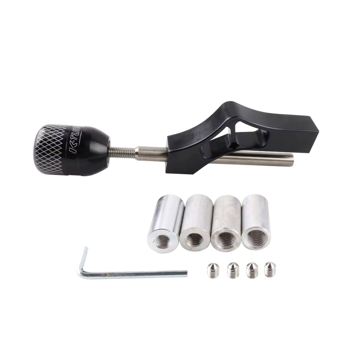 GENERICO - Pomo Palanca De Cambio + Extensión Tuning Universal Negro