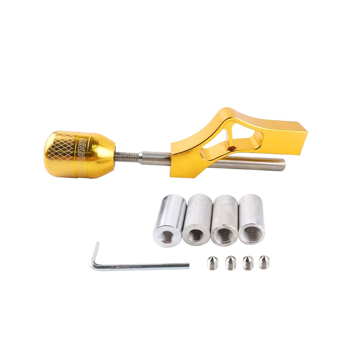 GENERICO - Pomo Palanca De Cambio + Extensión Tuning Universal Dorado