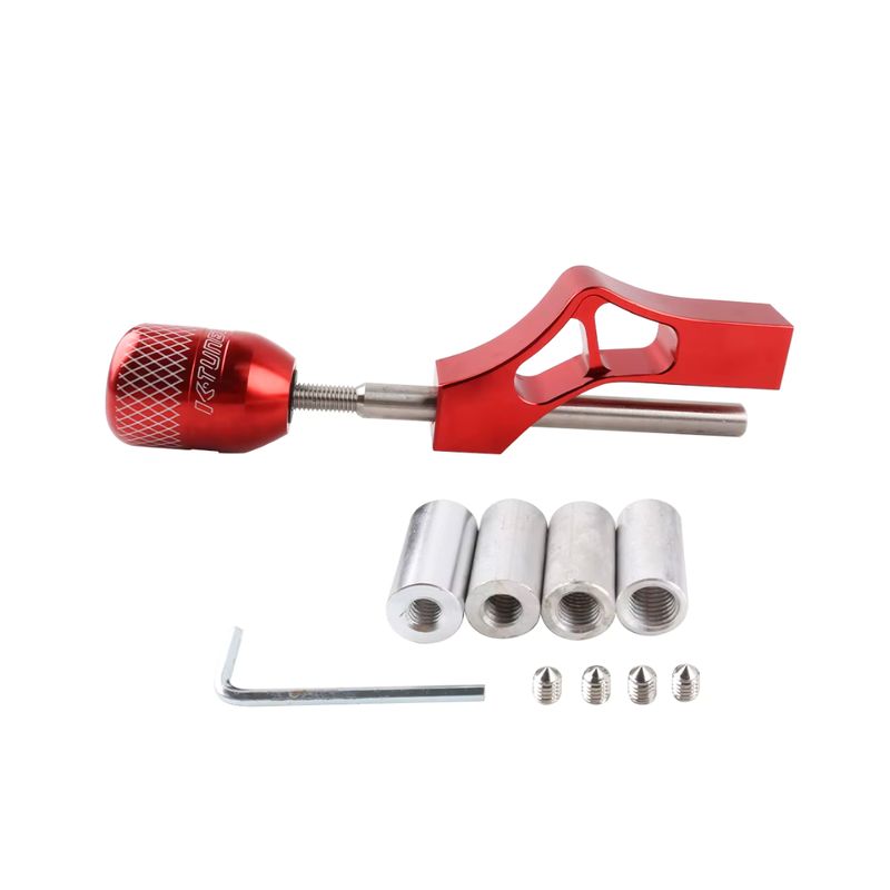 GENERICO - Pomo Palanca De Cambio + Extensión Tuning Universal Rojo