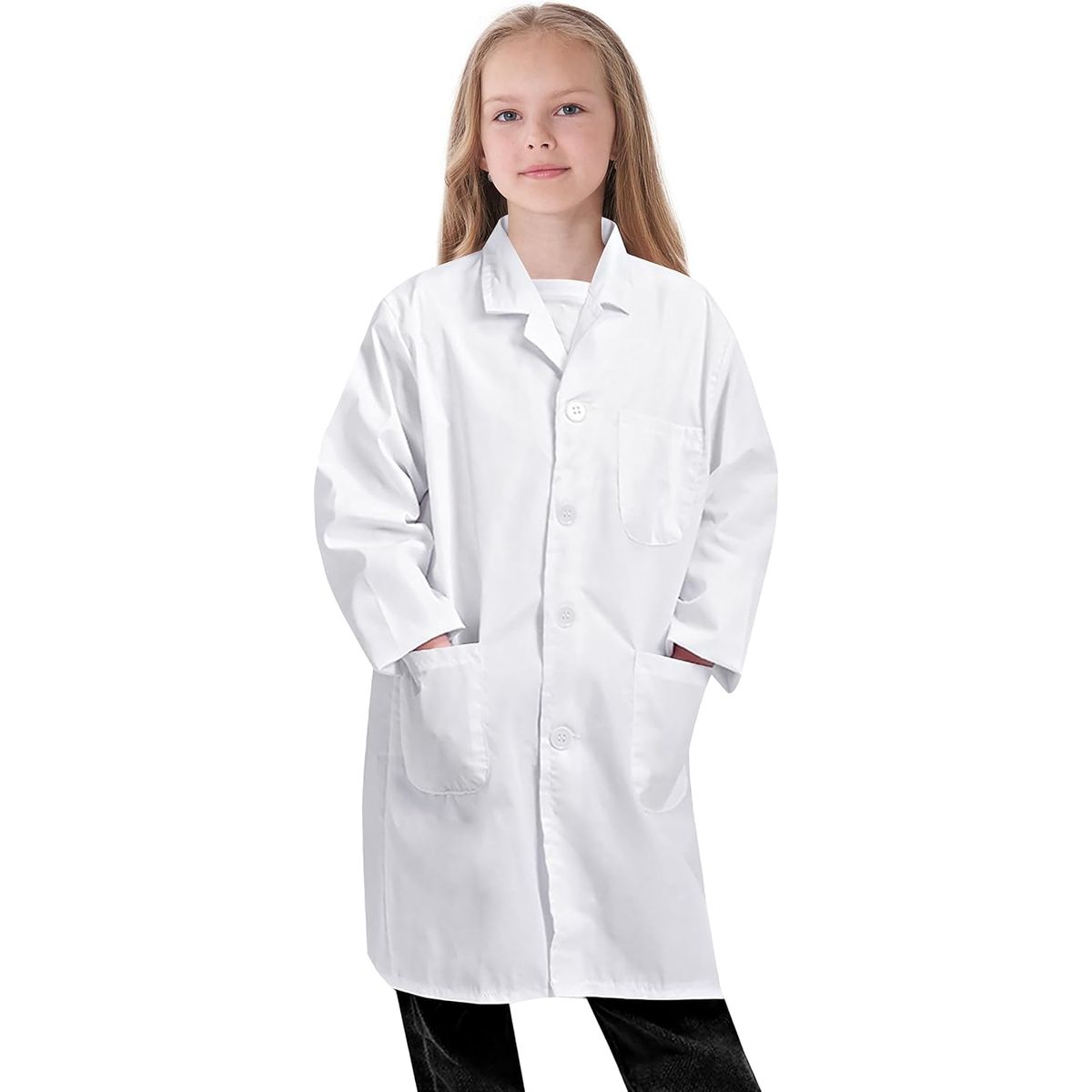 INSUCLINIC - delantal niña blanco escolar institucional algodon