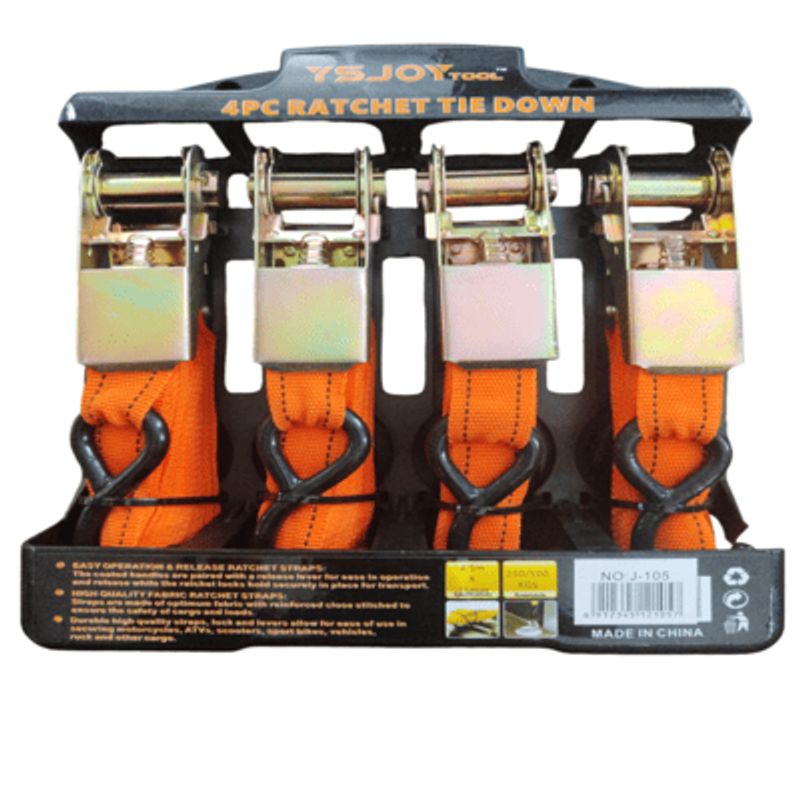 GENERICO - Set Juego Eslingas Cinta Correas De Amarre 4 Piezas
