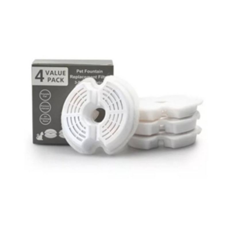 GENERICO - Pack De 4 Filtros De Repuestos Para Fuente/ Acero Inoxidable