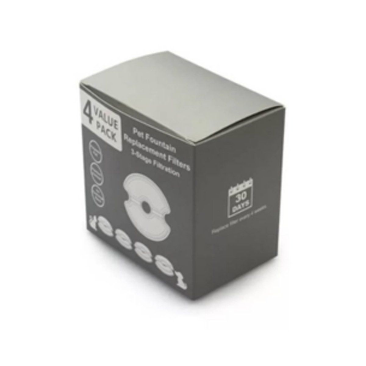 GENERICO - Pack De 4 Filtros De Repuestos Para Fuente/ Acero Inoxidable