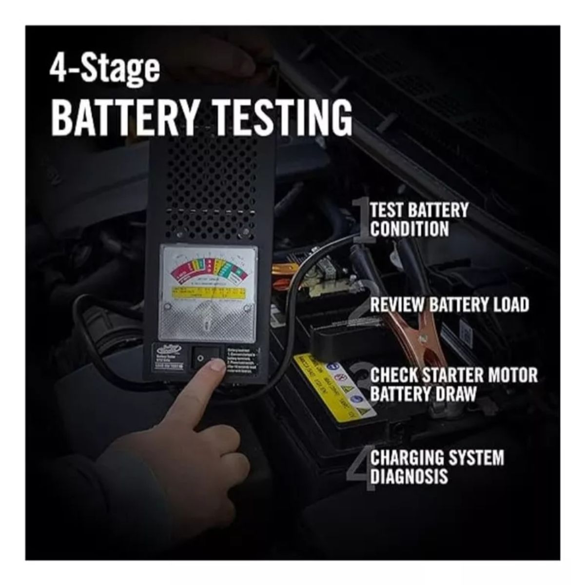 GENERICO - Tester Para Bateria 6v Y 12v Probador De Carga Analógico