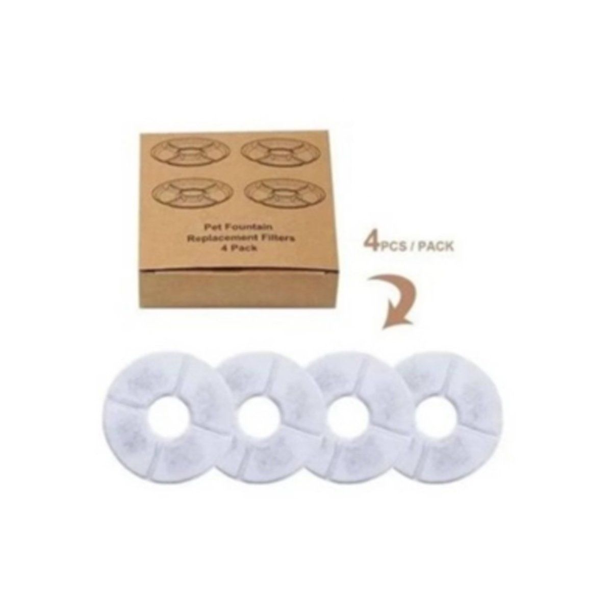 GENERICO - Pack x4 filtros bebedero fuente de agua eléctrico