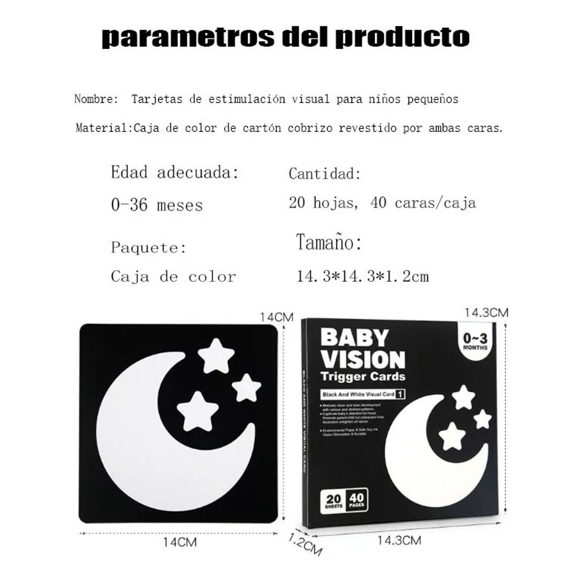 GENERICO - 4cajas Tarjetas De Estimulación Visual Para Bebés 0-36 Meses