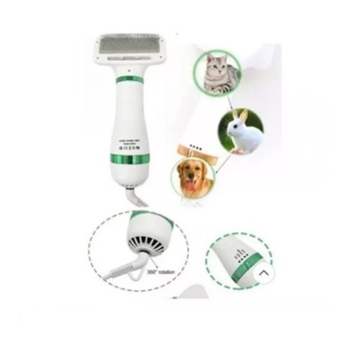 NO LOGO - Cepillo Secador 2 En 1 Quita Pelos Aspirador Para Mascotas