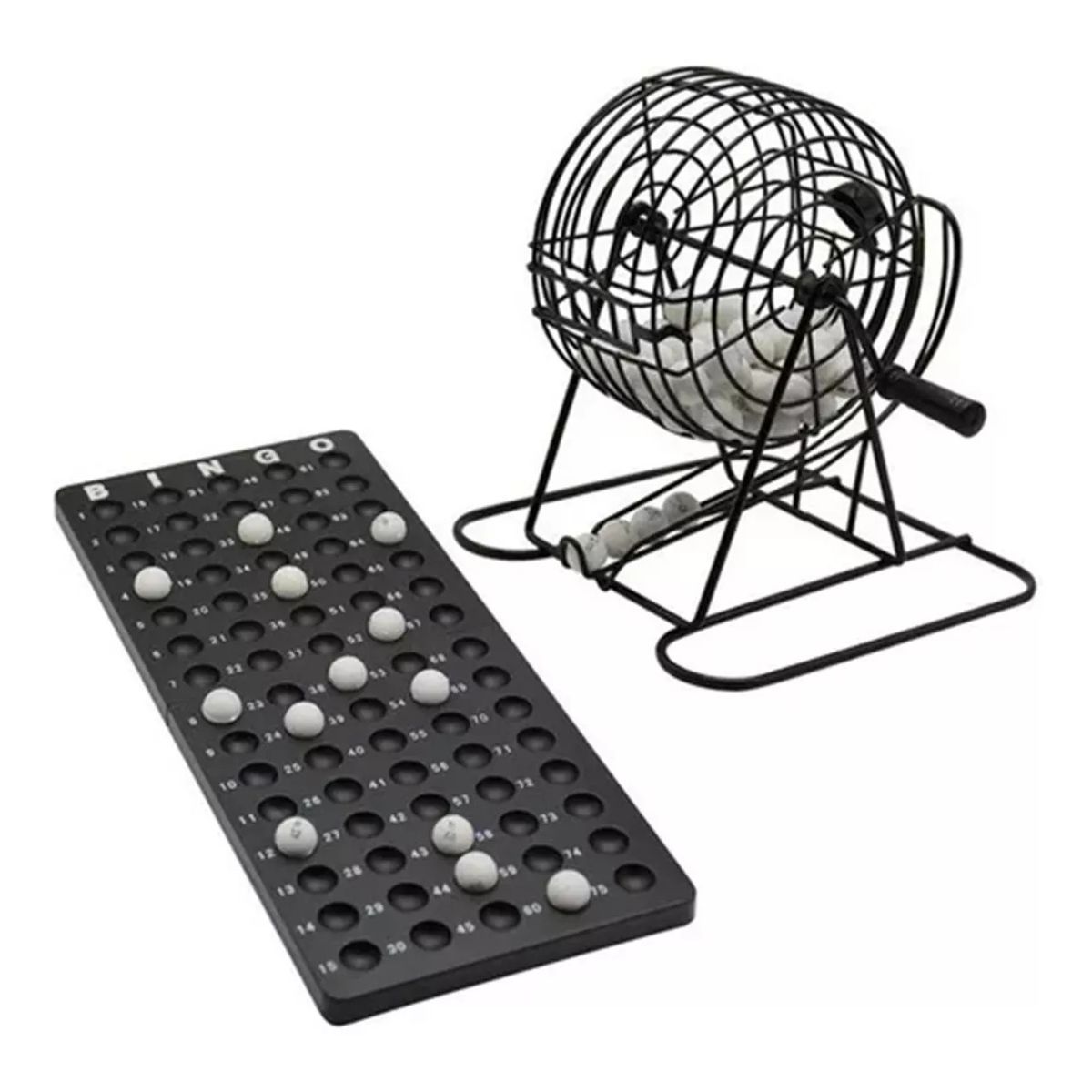 GENERICO - Set Completo Bingo Tómbola Metálica Clásico De Lujo