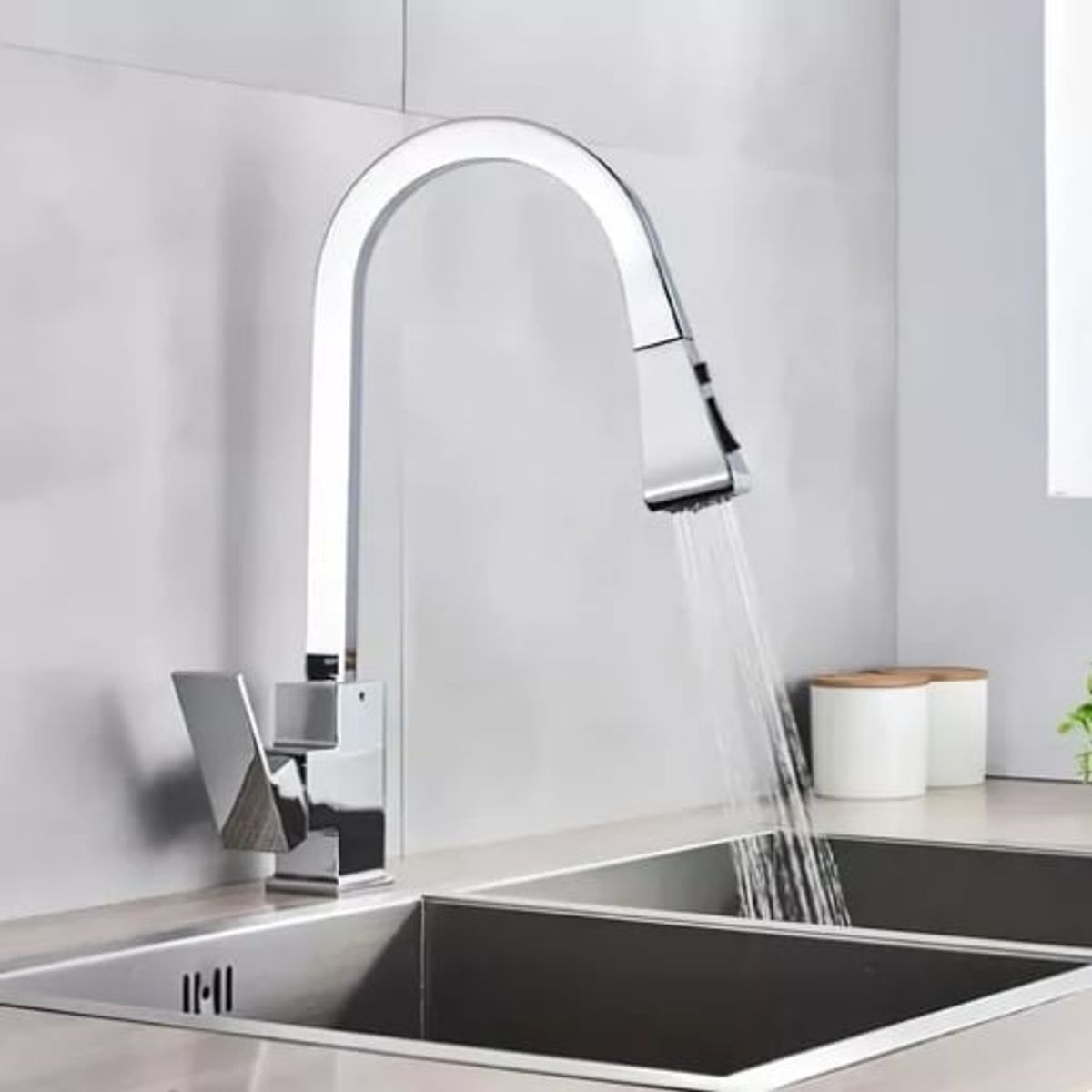 GENERICO - Llave Grifo Monomando Lavaplatos Extraíble Cromada Lujo