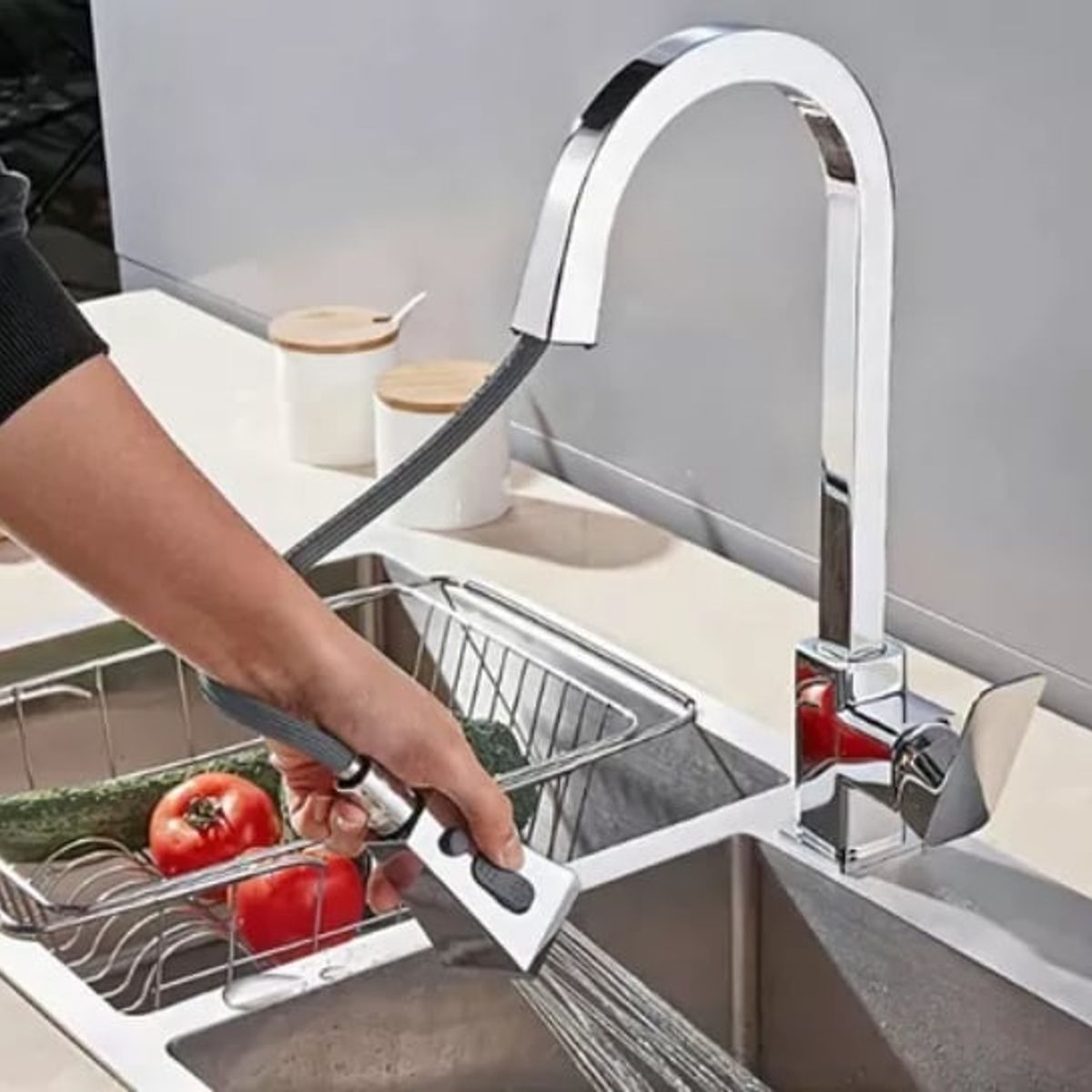 GENERICO - Llave Grifo Monomando Lavaplatos Extraíble Cromada Lujo