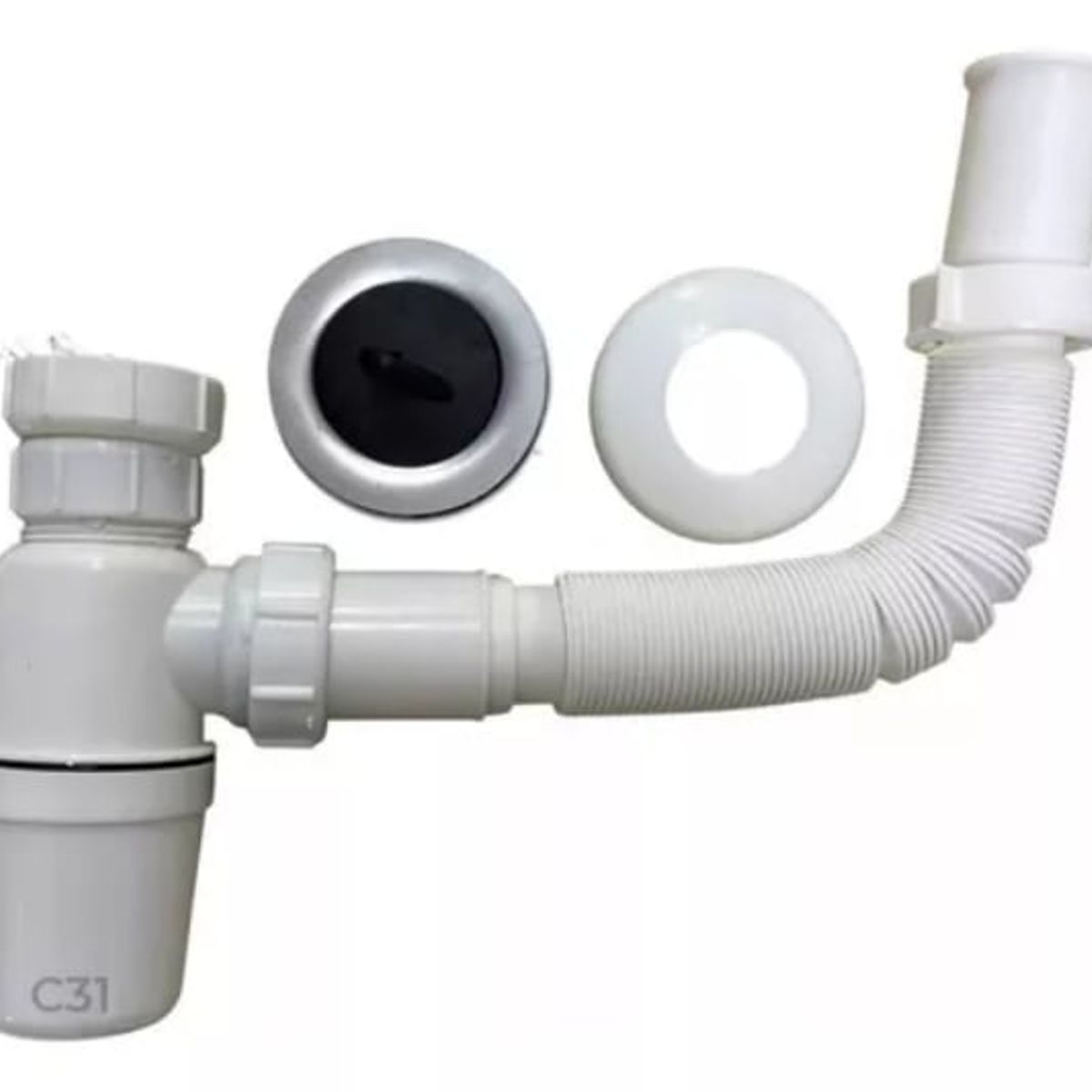 GENERICO - Sifón Lavatorio 1- 12 Standard Flexible Con Desague Ferretools