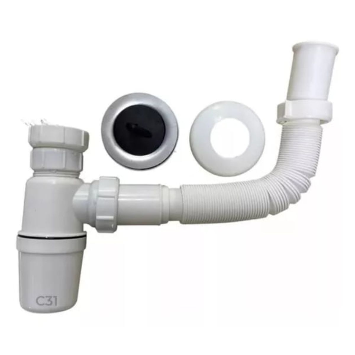 GENERICO - Sifón Lavatorio 1- 12 Standard Flexible Con Desague Ferretools