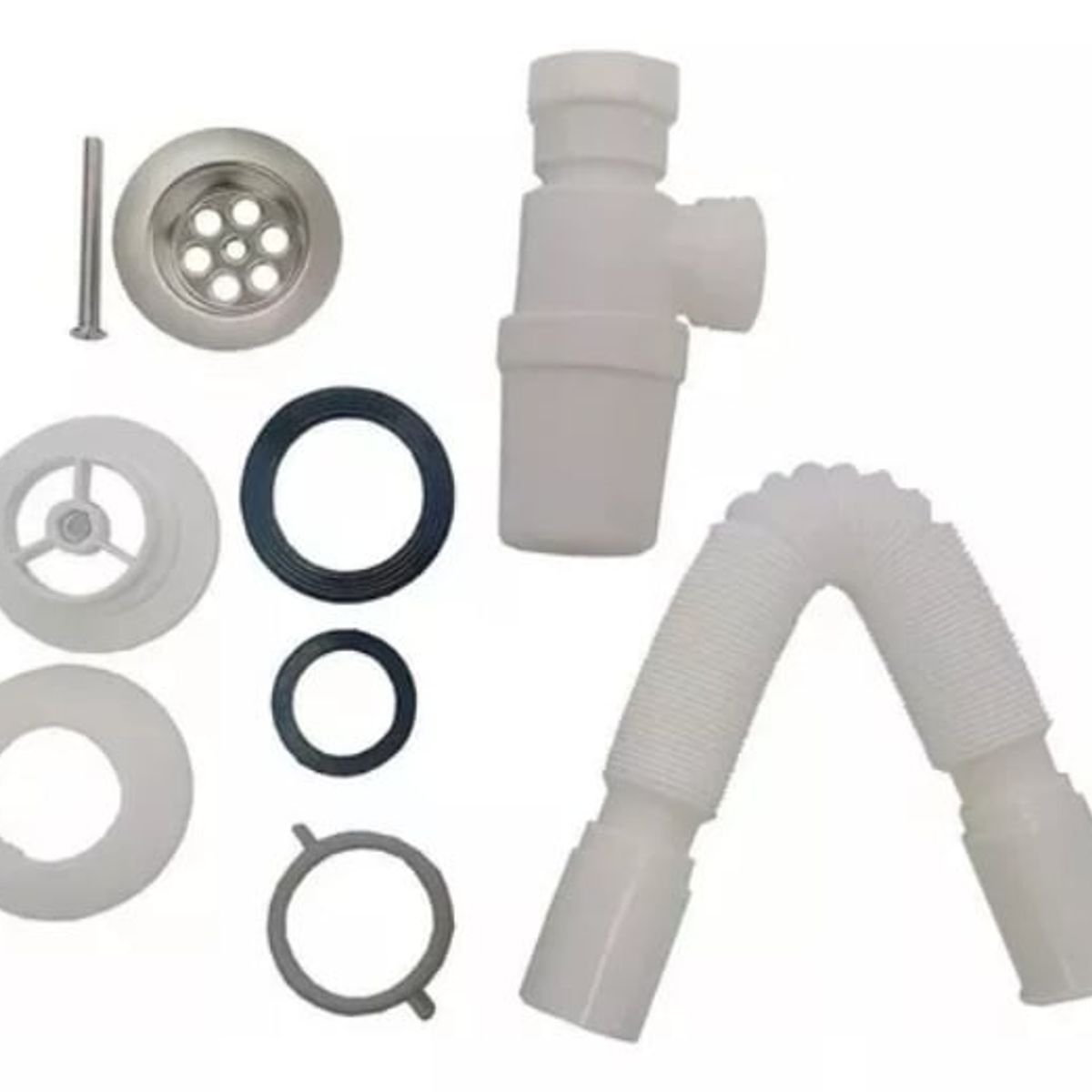 GENERICO - Sifón Lavatorio 1- 12 Standard Flexible Con Desague Ferretools