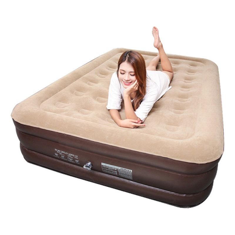 AFVENTURA - Colchón Inflable Eléctrico Queen 2plazas Beige  200x150x43cm